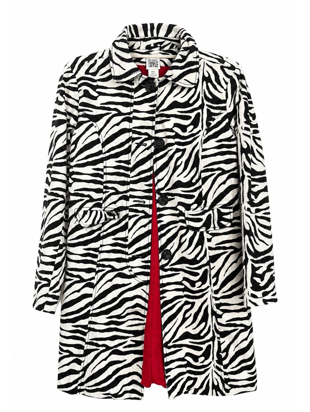 Amazing Women's XS 98% Cotton Zebra Coat